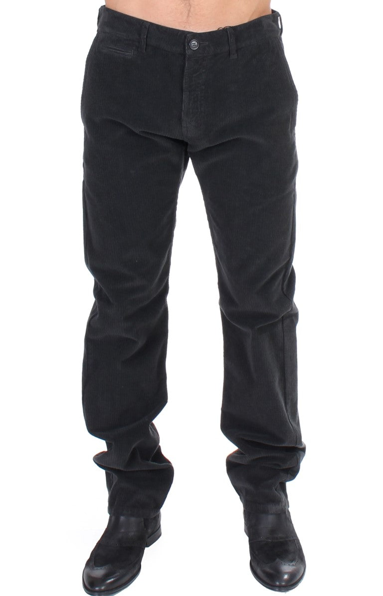 GF Ferre Zwarte Corduroy Katoenen Rechte Broek