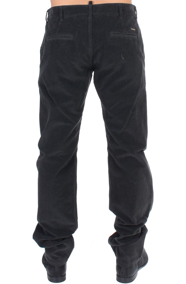 GF Ferre Zwarte Corduroy Katoenen Rechte Broek