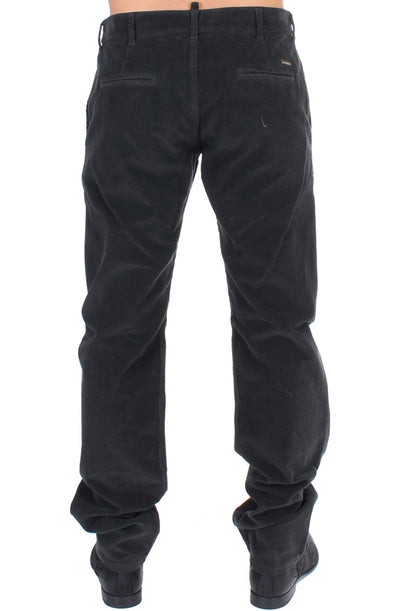 GF Ferre Zwarte Corduroy Katoenen Rechte Broek