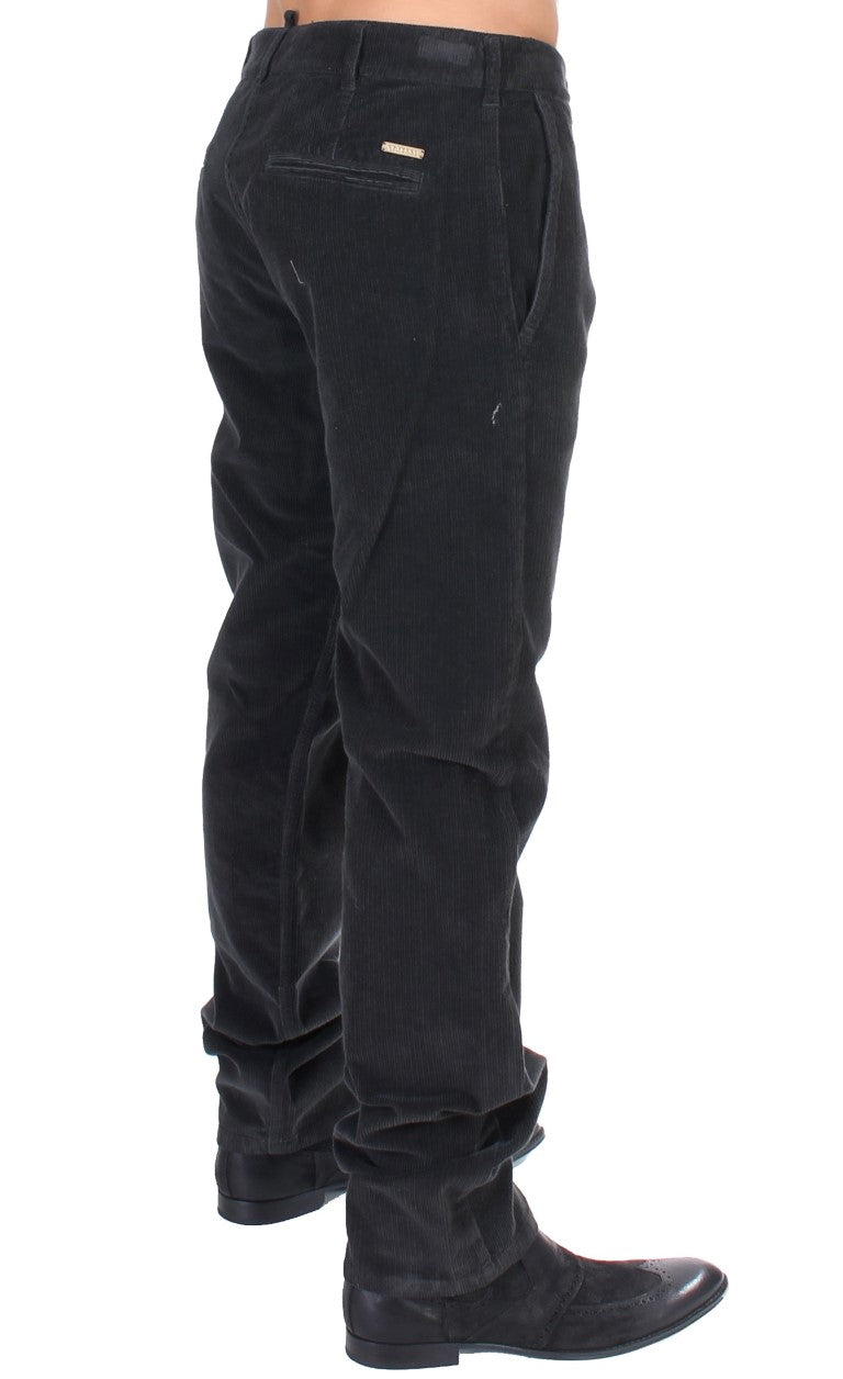 GF Ferre Zwarte Corduroy Katoenen Rechte Broek