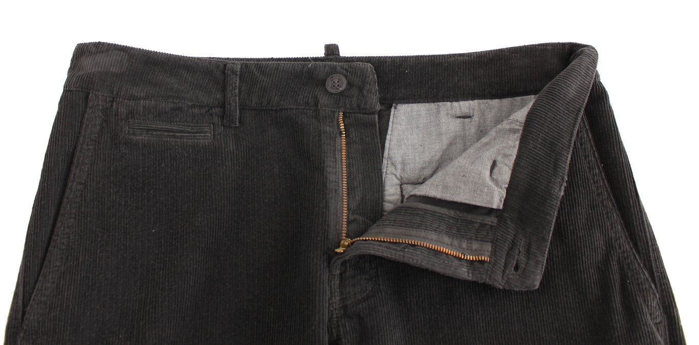 GF Ferre Zwarte Corduroy Katoenen Rechte Broek
