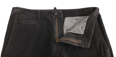 GF Ferre Zwarte Corduroy Katoenen Rechte Broek