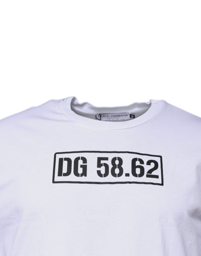 Dolce &amp; Gabbana Wit DG Logo Katoenen T-shirt met ronde hals