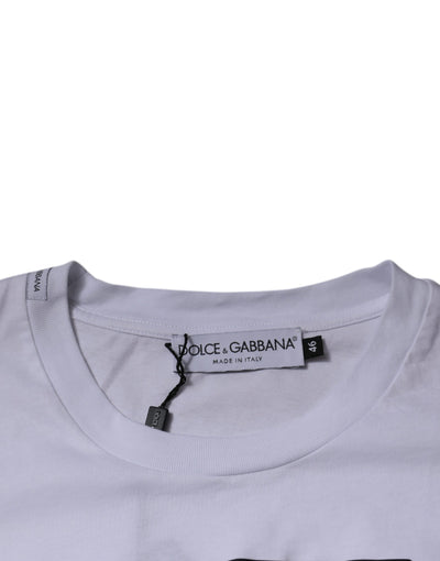 Dolce &amp; Gabbana Wit DG Logo Katoenen T-shirt met ronde hals