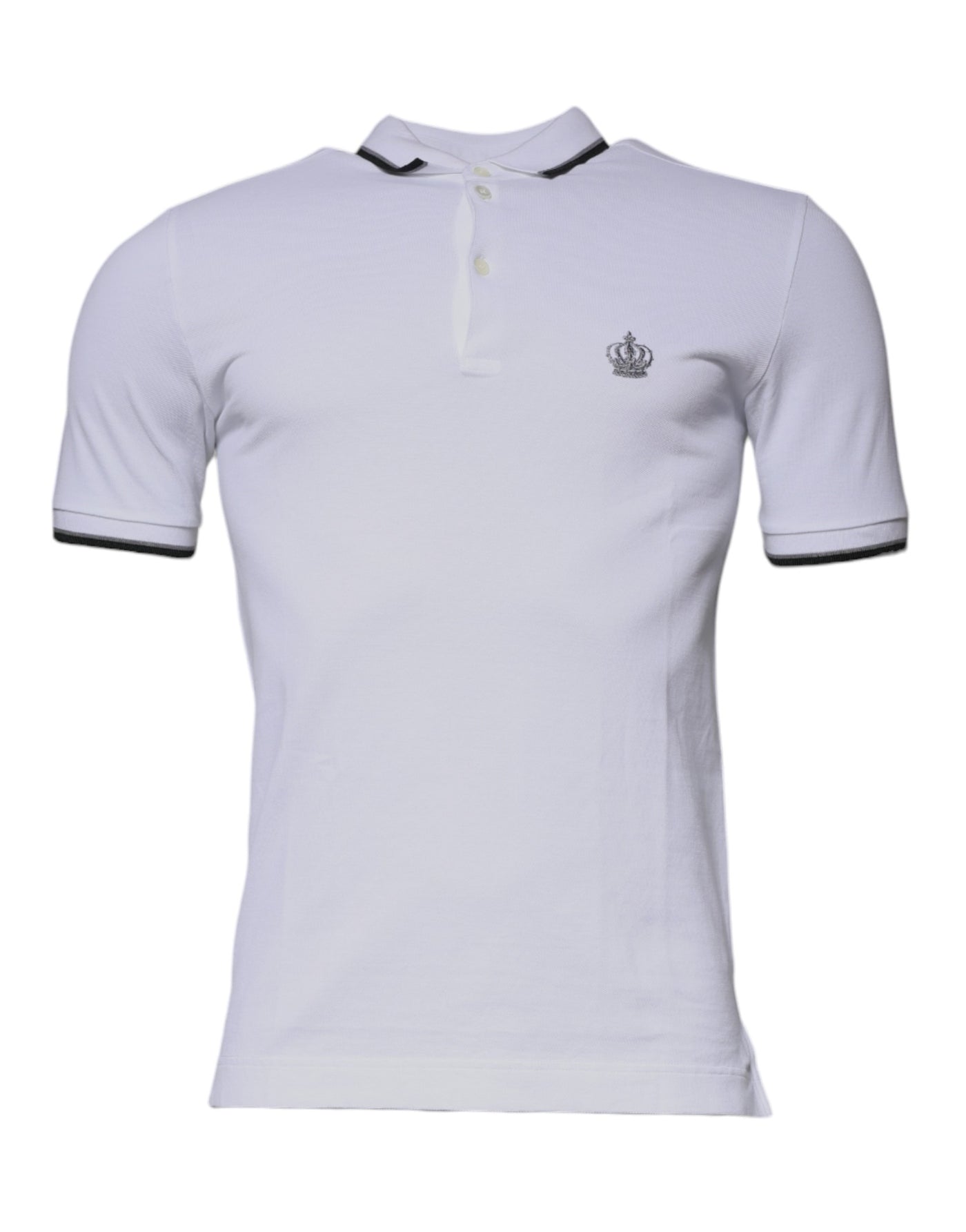 Dolce &amp; Gabbana wit katoenen poloshirt met kroonkraag