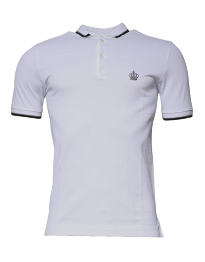 Dolce &amp; Gabbana wit katoenen poloshirt met kroonkraag