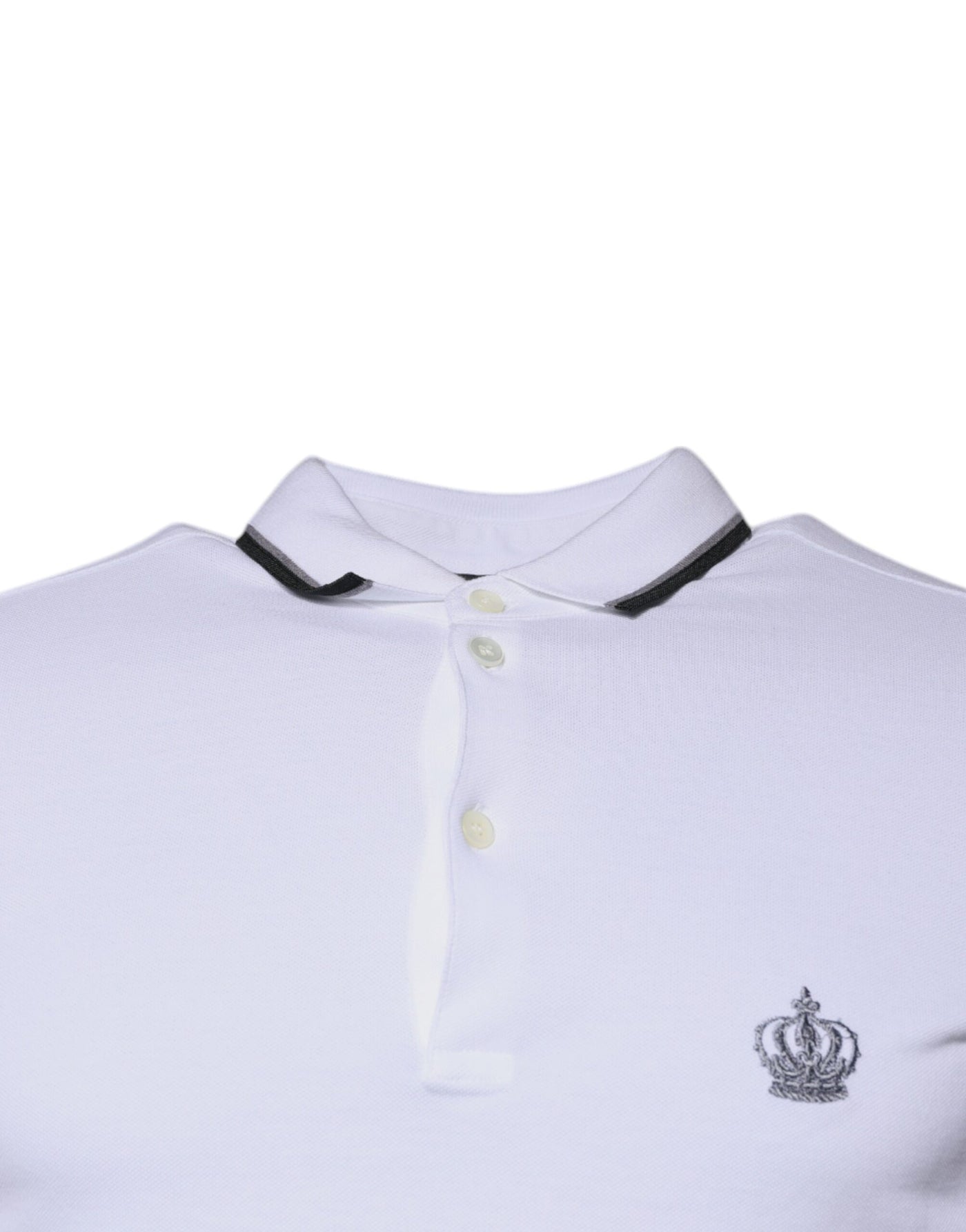 Dolce &amp; Gabbana wit katoenen poloshirt met kroonkraag