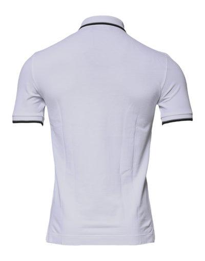 Dolce &amp; Gabbana wit katoenen poloshirt met kroonkraag
