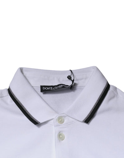 Dolce &amp; Gabbana wit katoenen poloshirt met kroonkraag