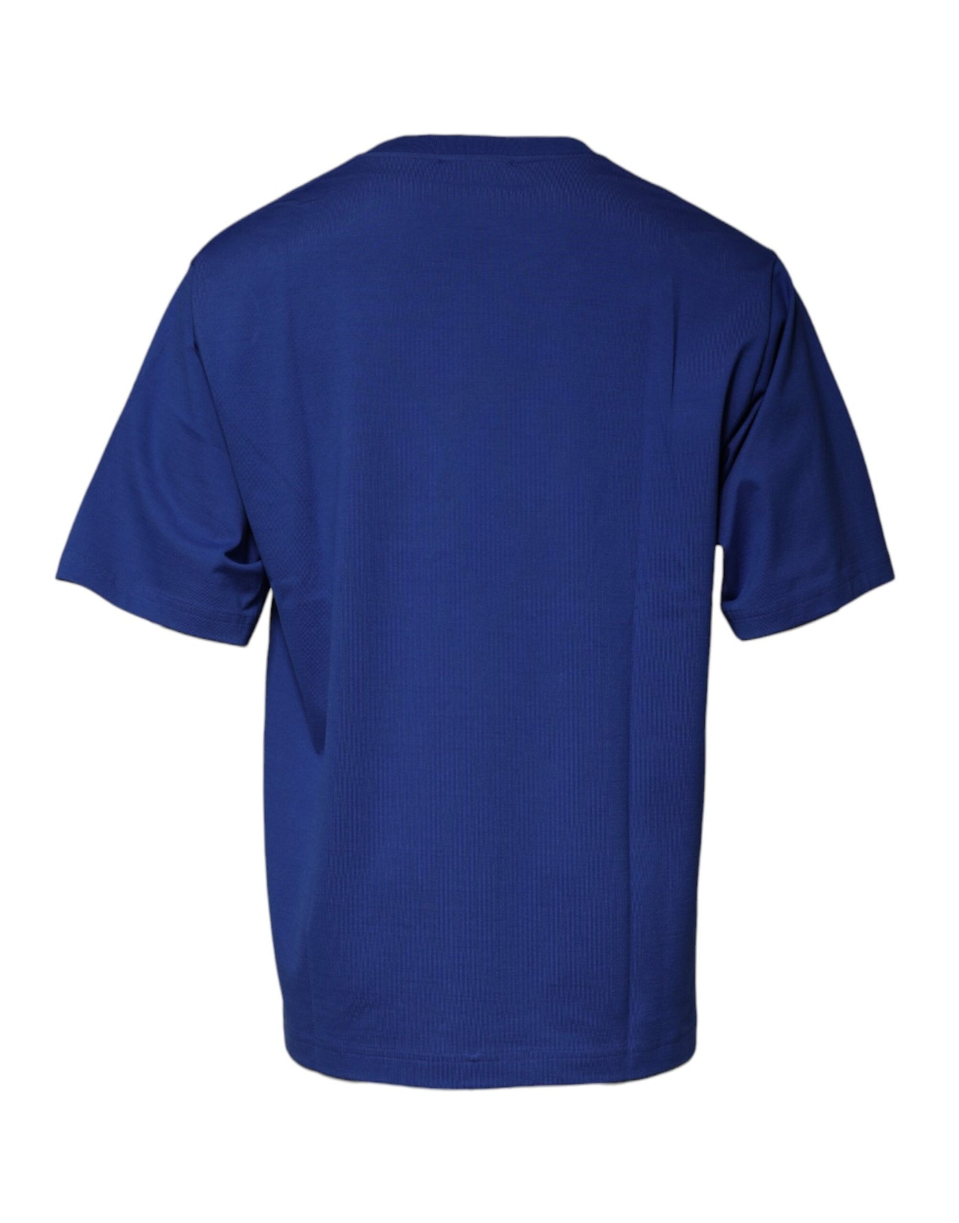 Dolce &amp; Gabbana Blauw Logo Print Katoenen Heren T-shirt met Ronde Hals