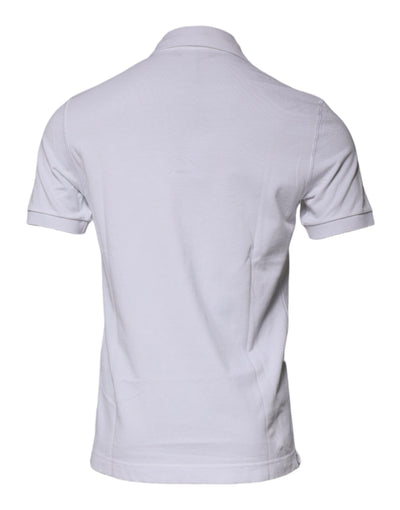 Dolce &amp; Gabbana wit katoenen poloshirt met logoplaquette en kraag