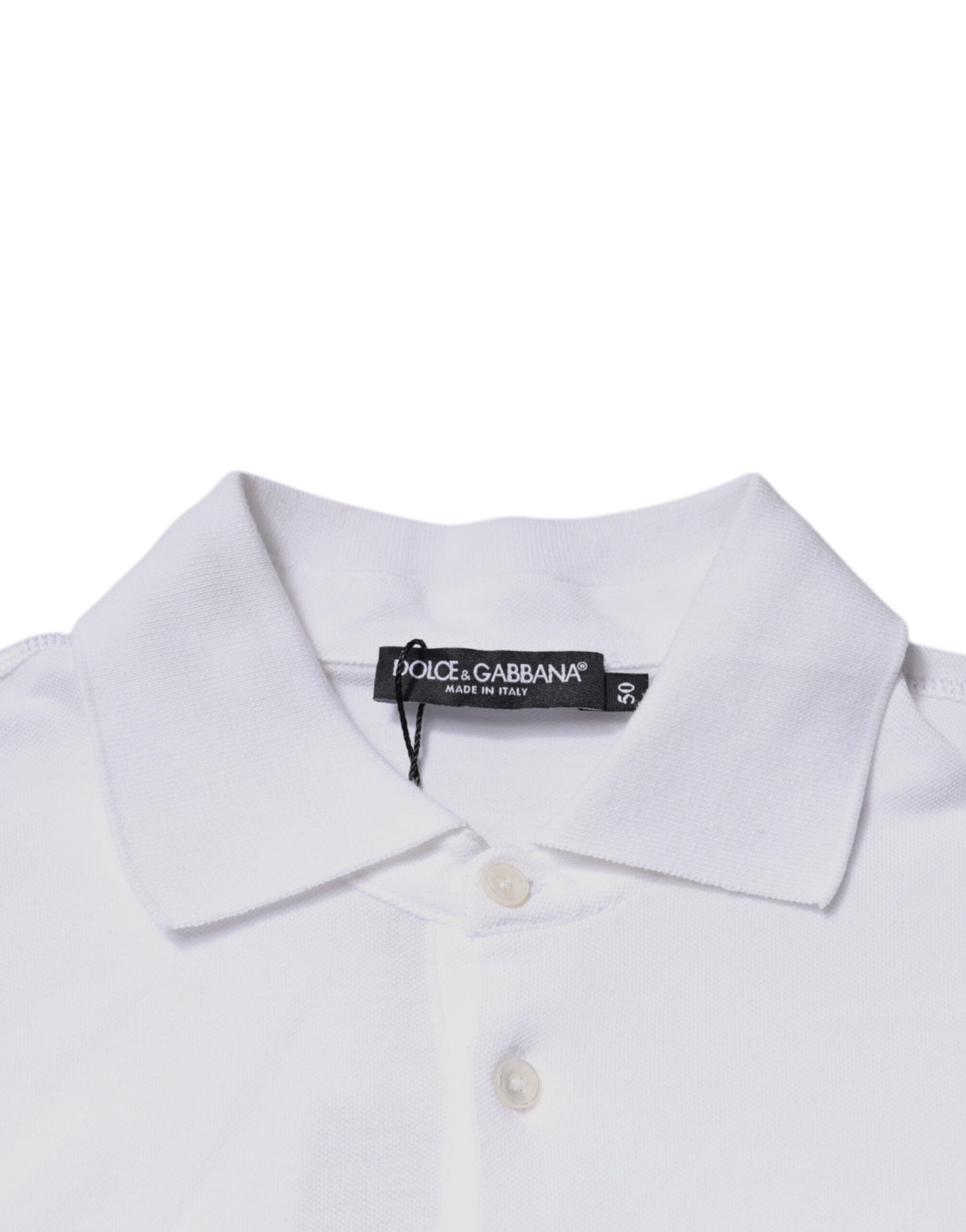Dolce &amp; Gabbana wit katoenen poloshirt met logoplaquette en kraag