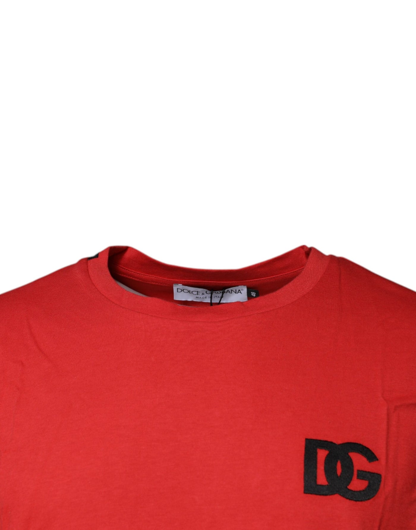 Dolce &amp; Gabbana Rood DG Logo Katoenen T-shirt met Ronde Hals