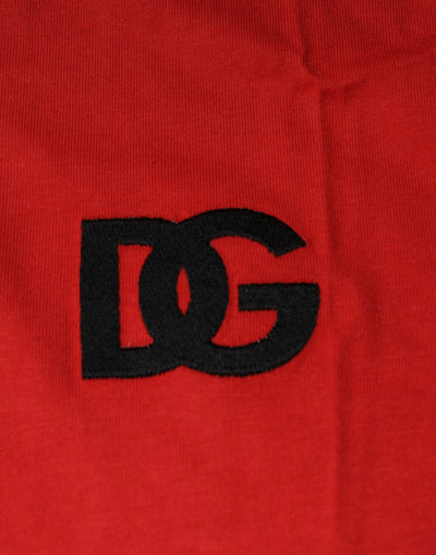 Dolce &amp; Gabbana Rood DG Logo Katoenen T-shirt met Ronde Hals