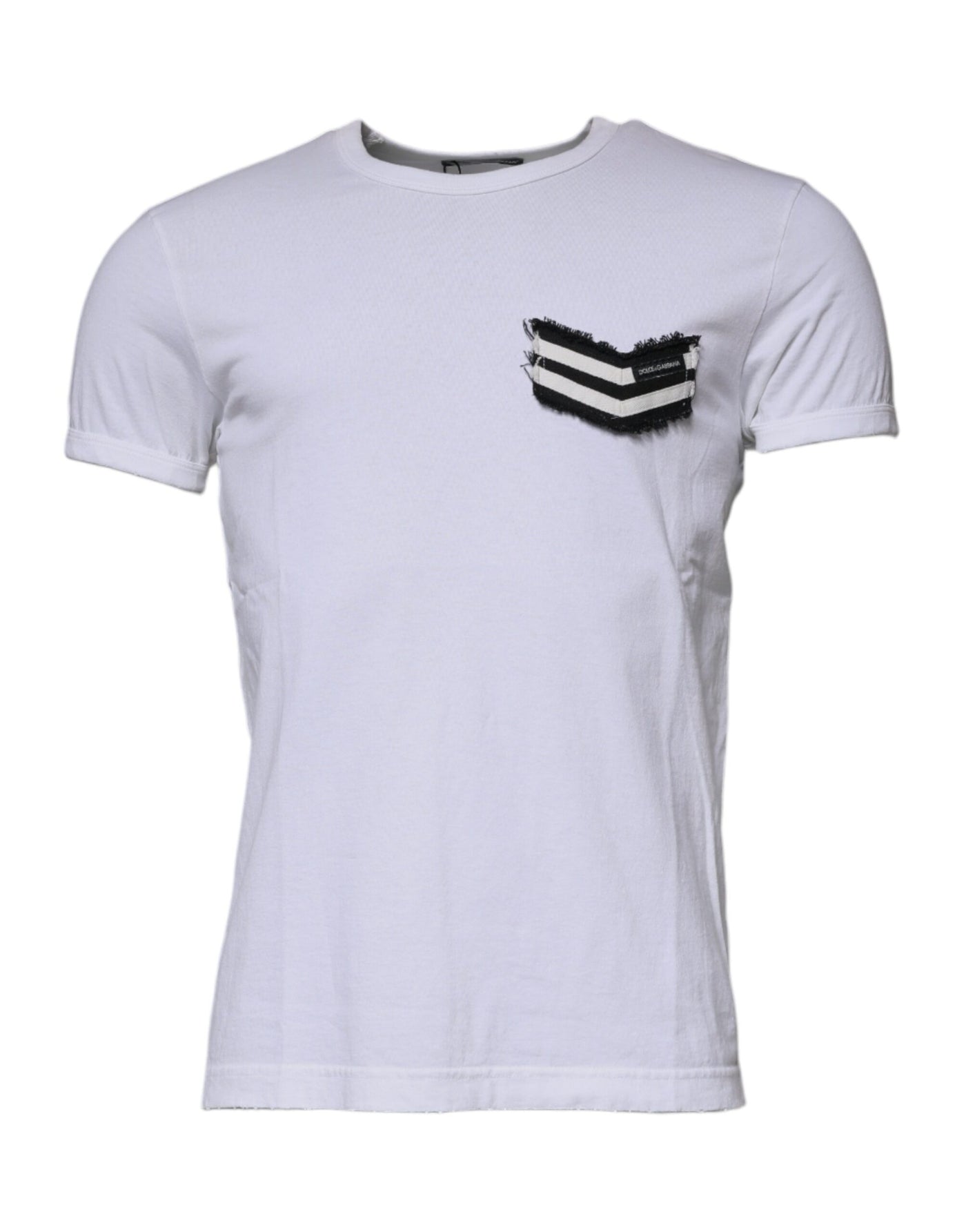 Dolce &amp; Gabbana Wit Gestreept T-shirt met Ronde Hals en Korte Mouwen