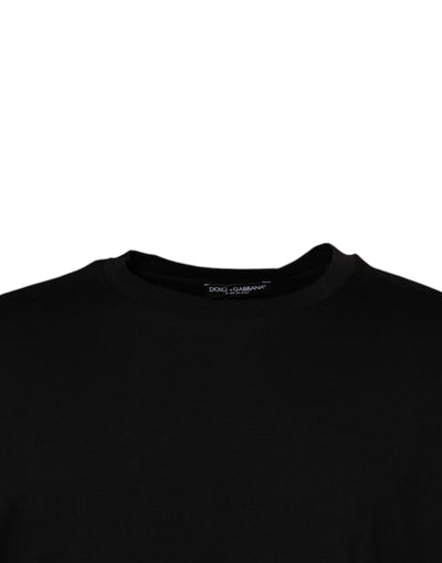 Dolce &amp; Gabbana Zwart T-shirt met ronde hals en korte mouwen