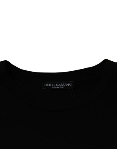 Dolce &amp; Gabbana Zwart T-shirt met ronde hals en korte mouwen
