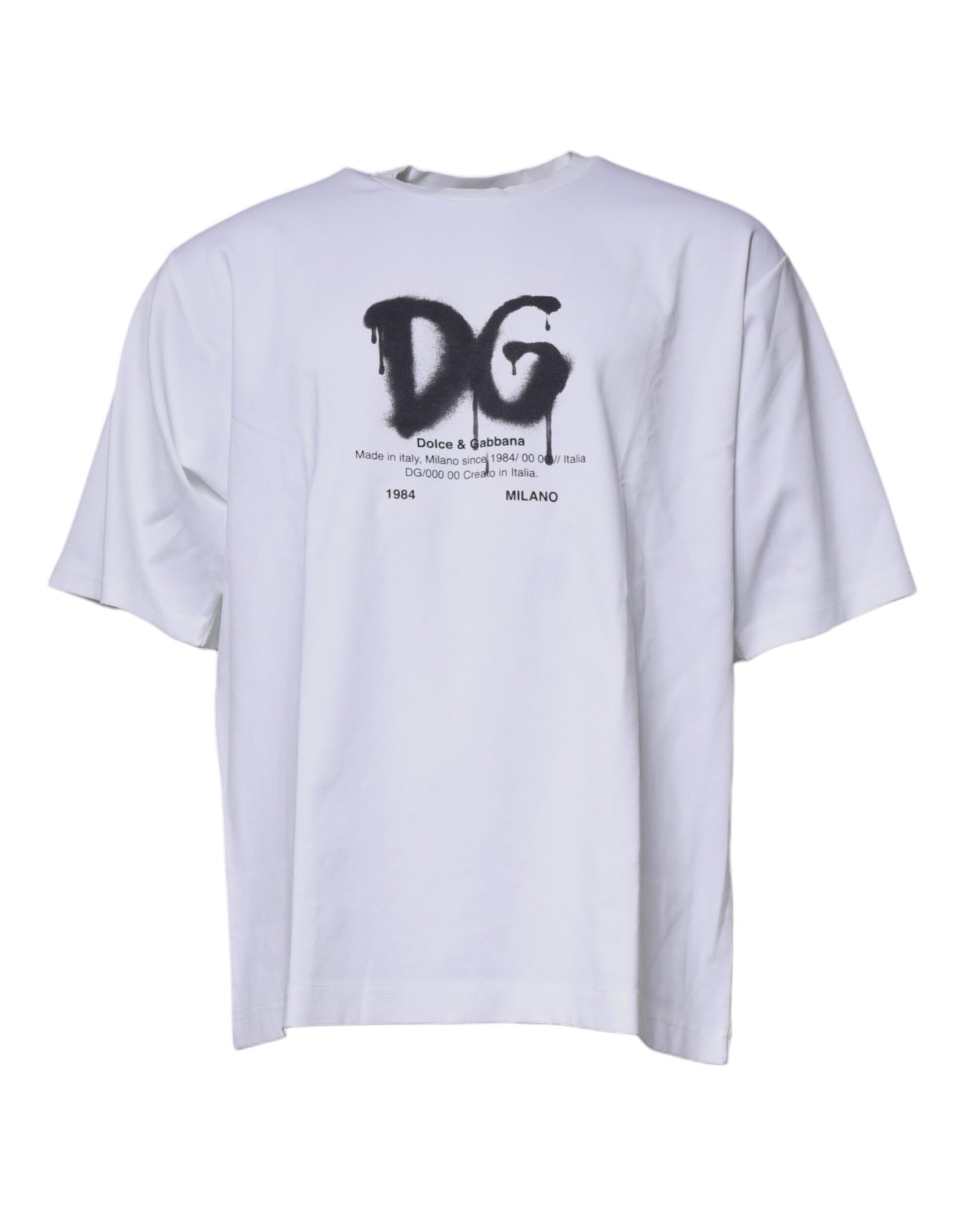 Dolce &amp; Gabbana Wit DG Logo Katoenen T-shirt met ronde hals