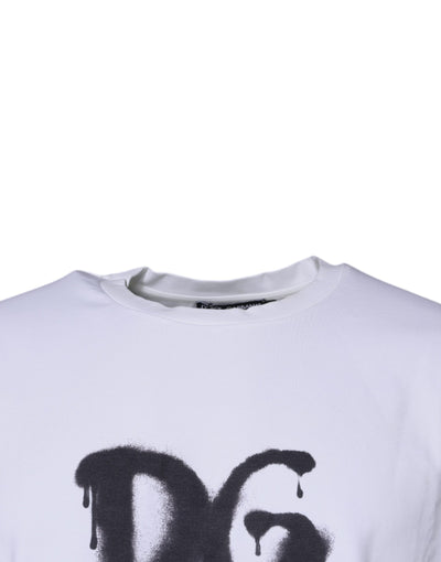 Dolce &amp; Gabbana Wit DG Logo Katoenen T-shirt met ronde hals