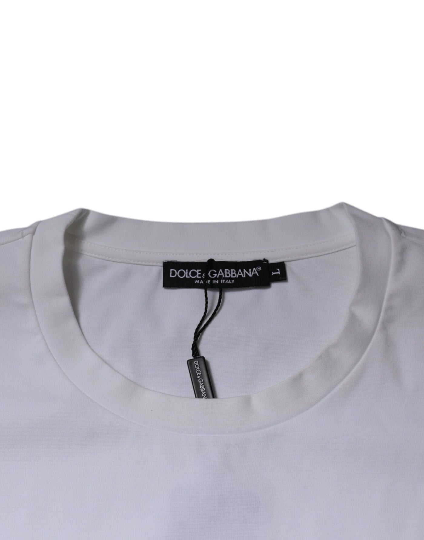 Dolce &amp; Gabbana Wit DG Logo Katoenen T-shirt met ronde hals