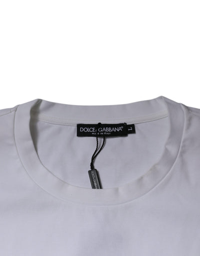 Dolce &amp; Gabbana Wit DG Logo Katoenen T-shirt met ronde hals