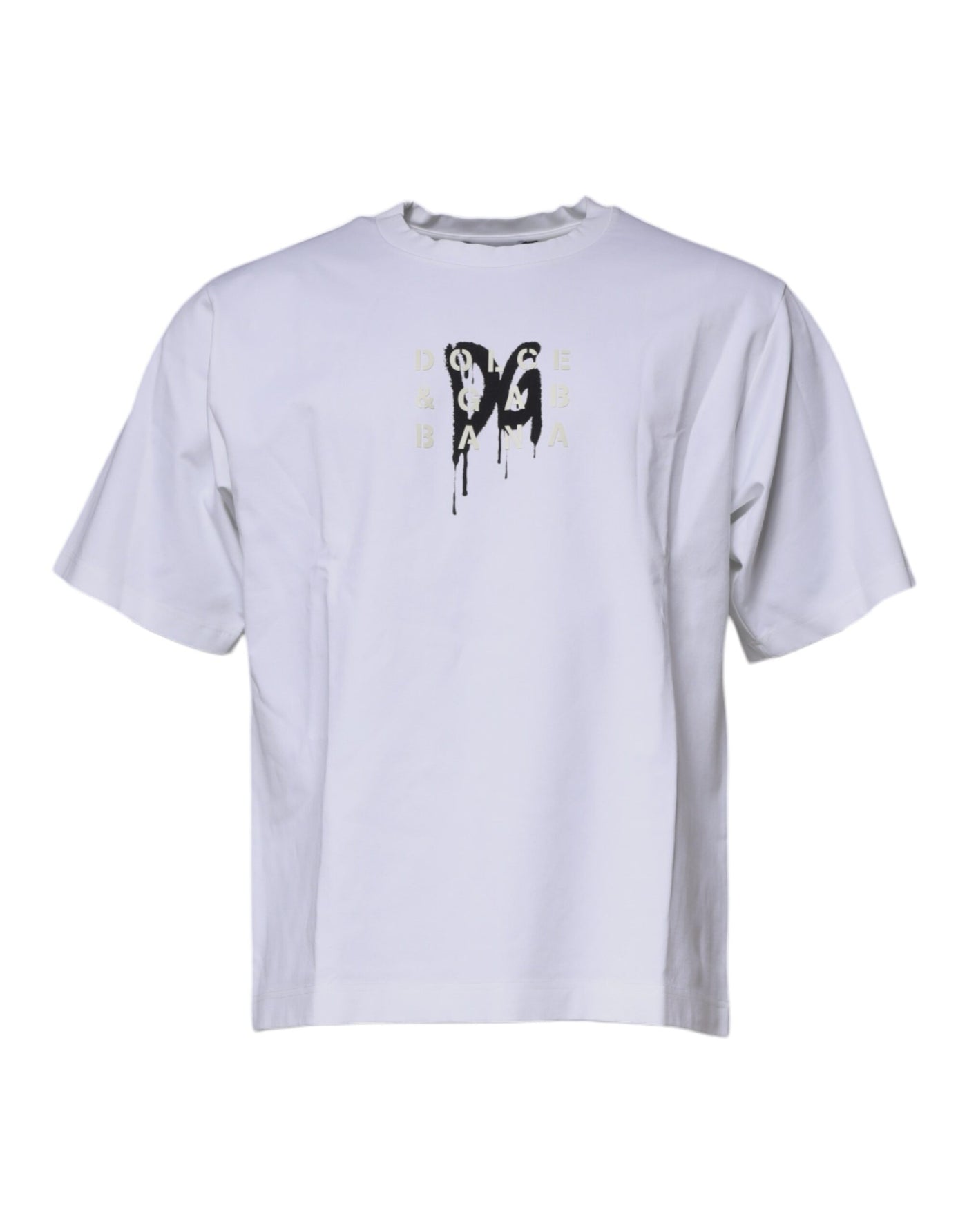 Dolce &amp; Gabbana Wit DG Logo Katoenen T-shirt met ronde hals