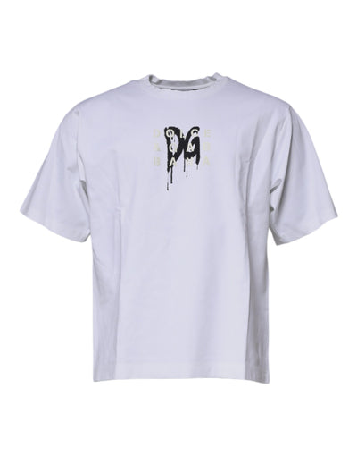 Dolce &amp; Gabbana Wit DG Logo Katoenen T-shirt met ronde hals