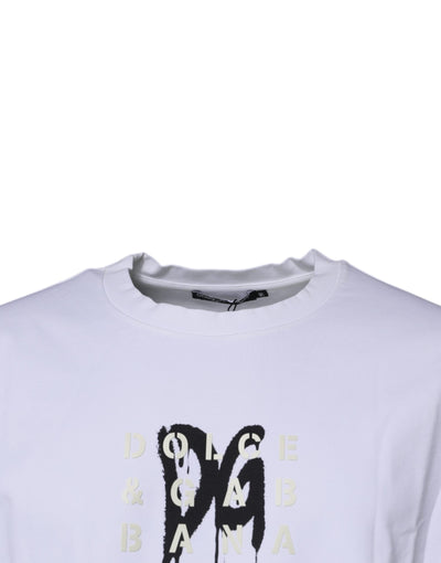 Dolce &amp; Gabbana Wit DG Logo Katoenen T-shirt met ronde hals
