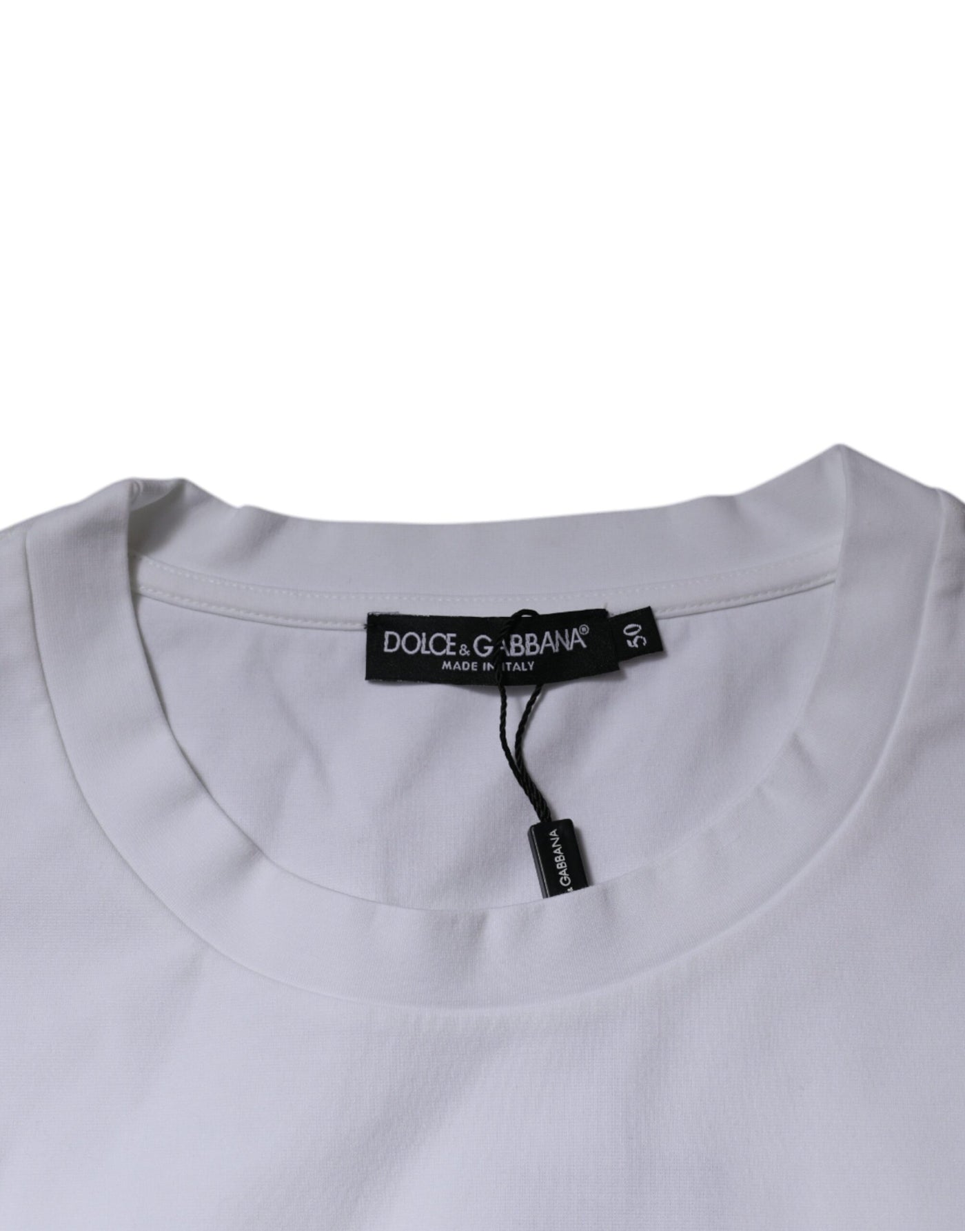 Dolce &amp; Gabbana Wit DG Logo Katoenen T-shirt met ronde hals