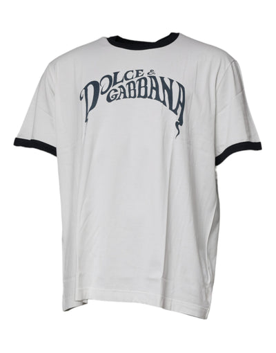 Dolce &amp; Gabbana Wit T-shirt met ronde hals en grafische print van katoen