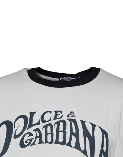 Dolce &amp; Gabbana Wit T-shirt met ronde hals en grafische print van katoen