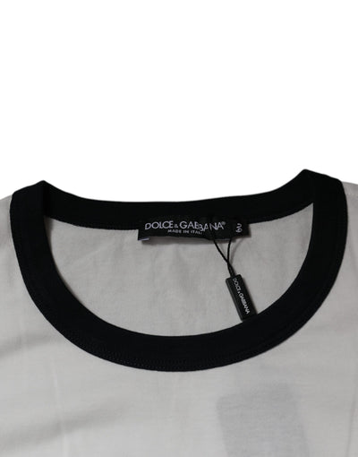 Dolce &amp; Gabbana Wit T-shirt met ronde hals en grafische print van katoen