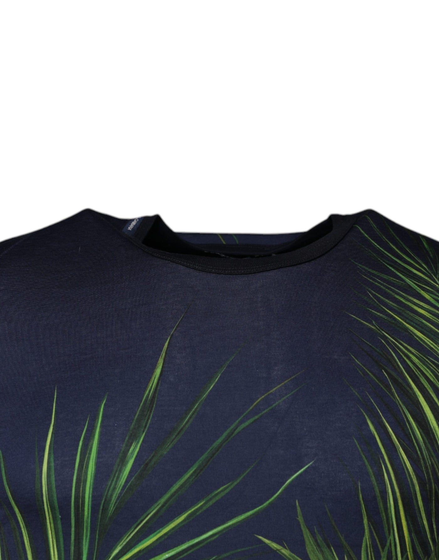 Dolce &amp; Gabbana Blue Tree Print Crewneck T-shirt met korte mouwen