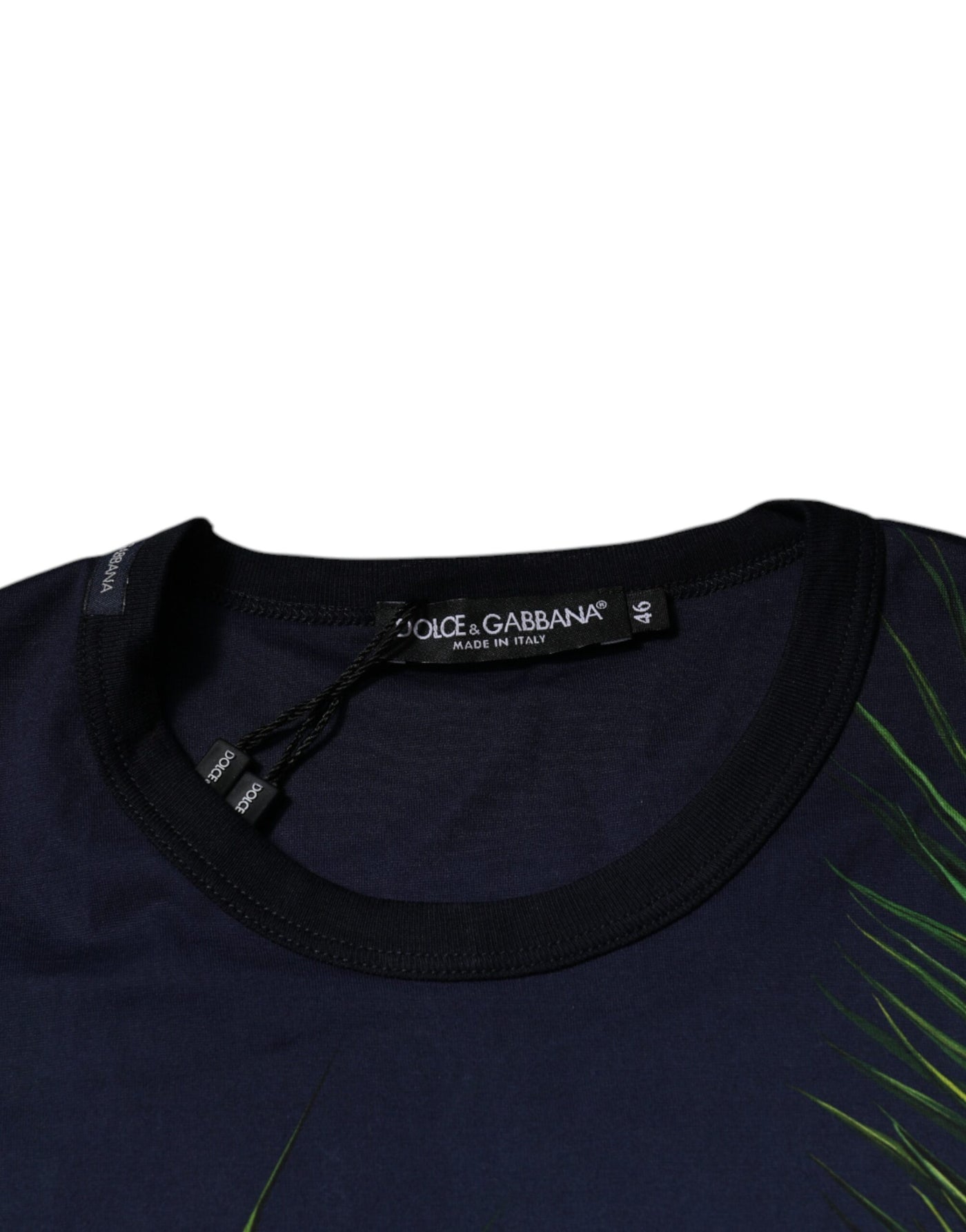 Dolce &amp; Gabbana Blue Tree Print Crewneck T-shirt met korte mouwen