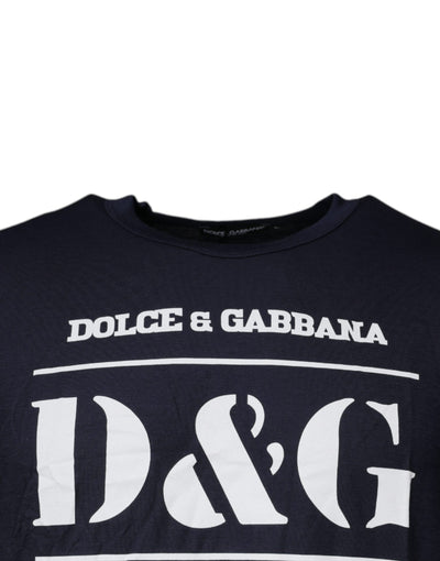 Dolce &amp; Gabbana Blauw D&amp;G King Of Love Katoenen T-shirt met Ronde Hals