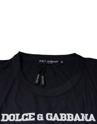 Dolce &amp; Gabbana Blauw D&amp;G King Of Love Katoenen T-shirt met Ronde Hals