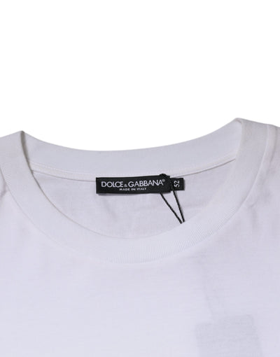 Dolce &amp; Gabbana Wit DG Milano Katoenen T-shirt met Ronde Hals