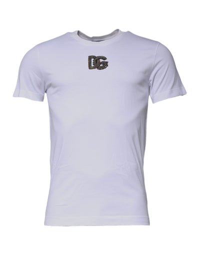 Dolce &amp; Gabbana Wit DG Logo Katoenen T-shirt met ronde hals