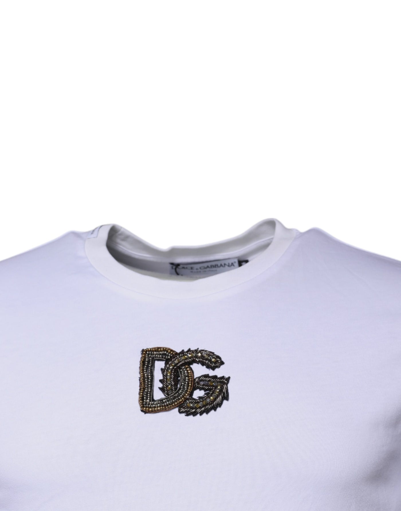 Dolce &amp; Gabbana Wit DG Logo Katoenen T-shirt met ronde hals