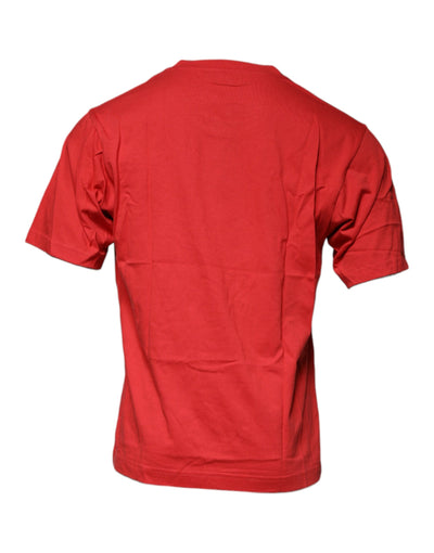 Dolce &amp; Gabbana Rood DG Logo Katoenen T-shirt met Ronde Hals