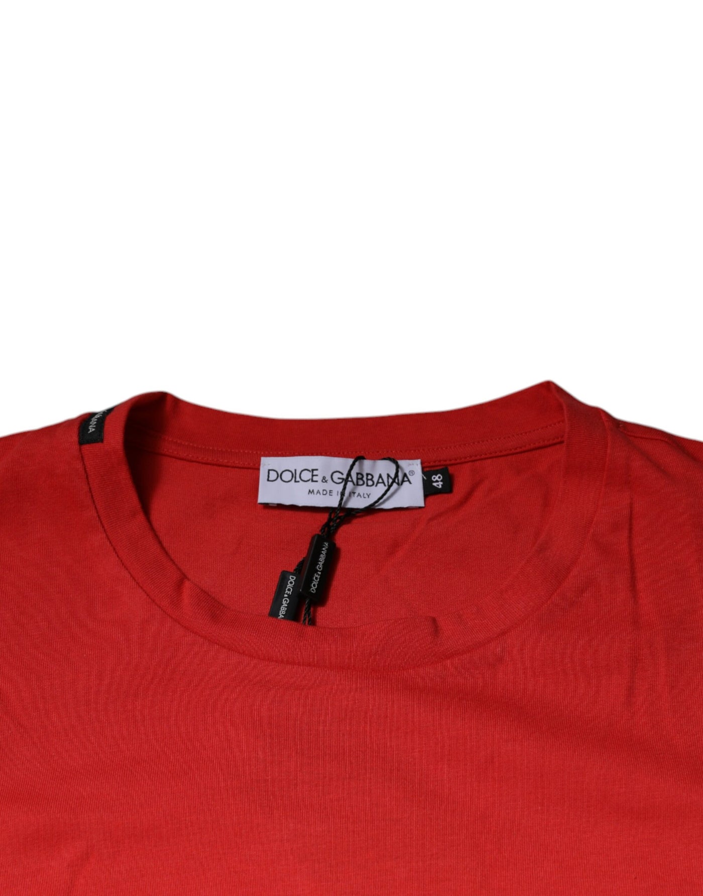 Dolce &amp; Gabbana Rood DG Logo Katoenen T-shirt met Ronde Hals
