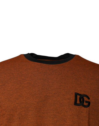 Dolce &amp; Gabbana Bruin DG Logo Katoenen T-shirt met ronde hals