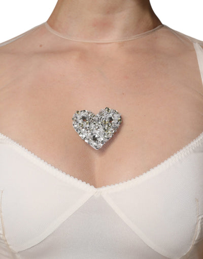 Dolce &amp; Gabbana Witte Doorschijnende Tule Bustier Bodycon Midi-jurk