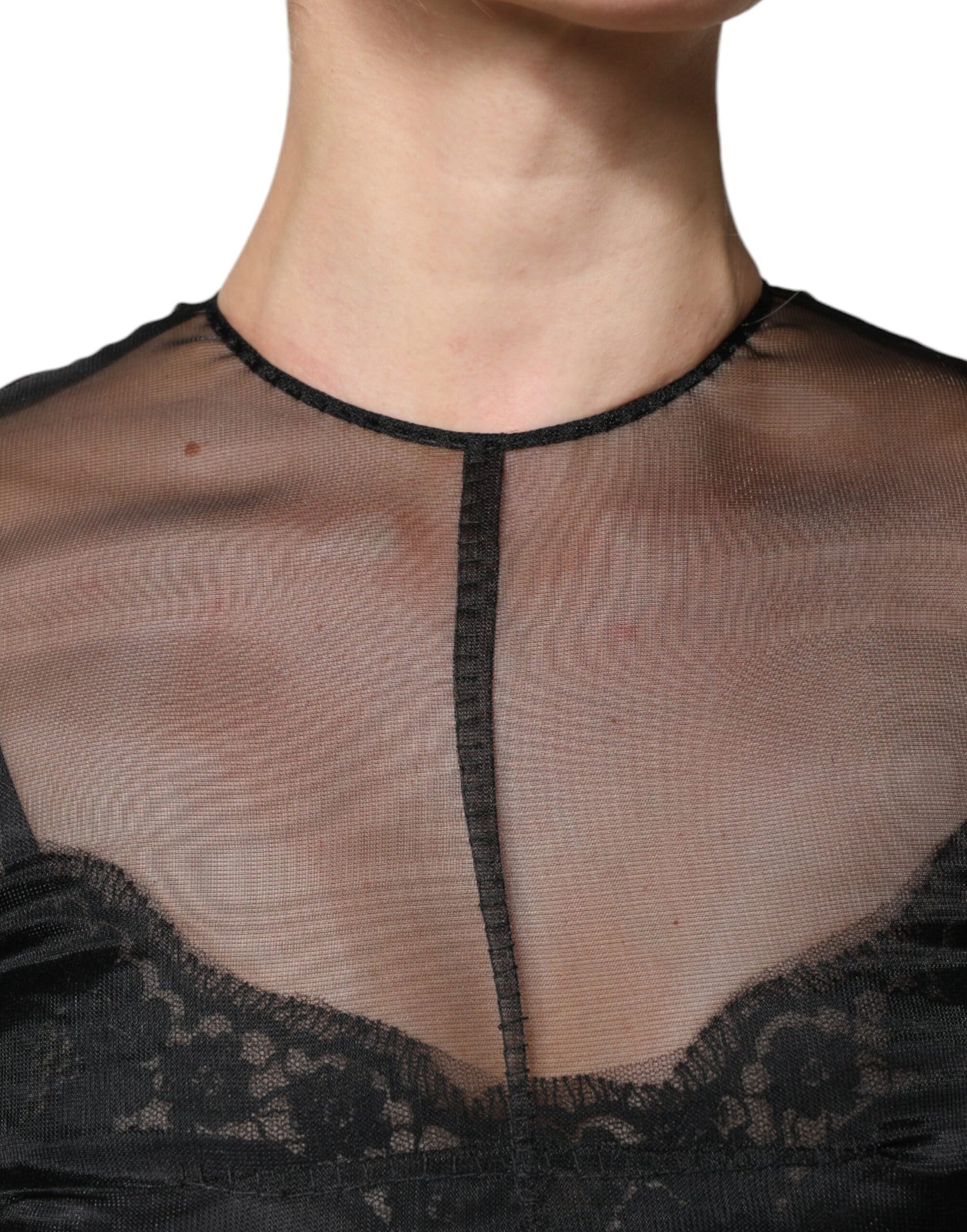 Dolce &amp; Gabbana zwarte tule A-lijn midi cocktailjurk