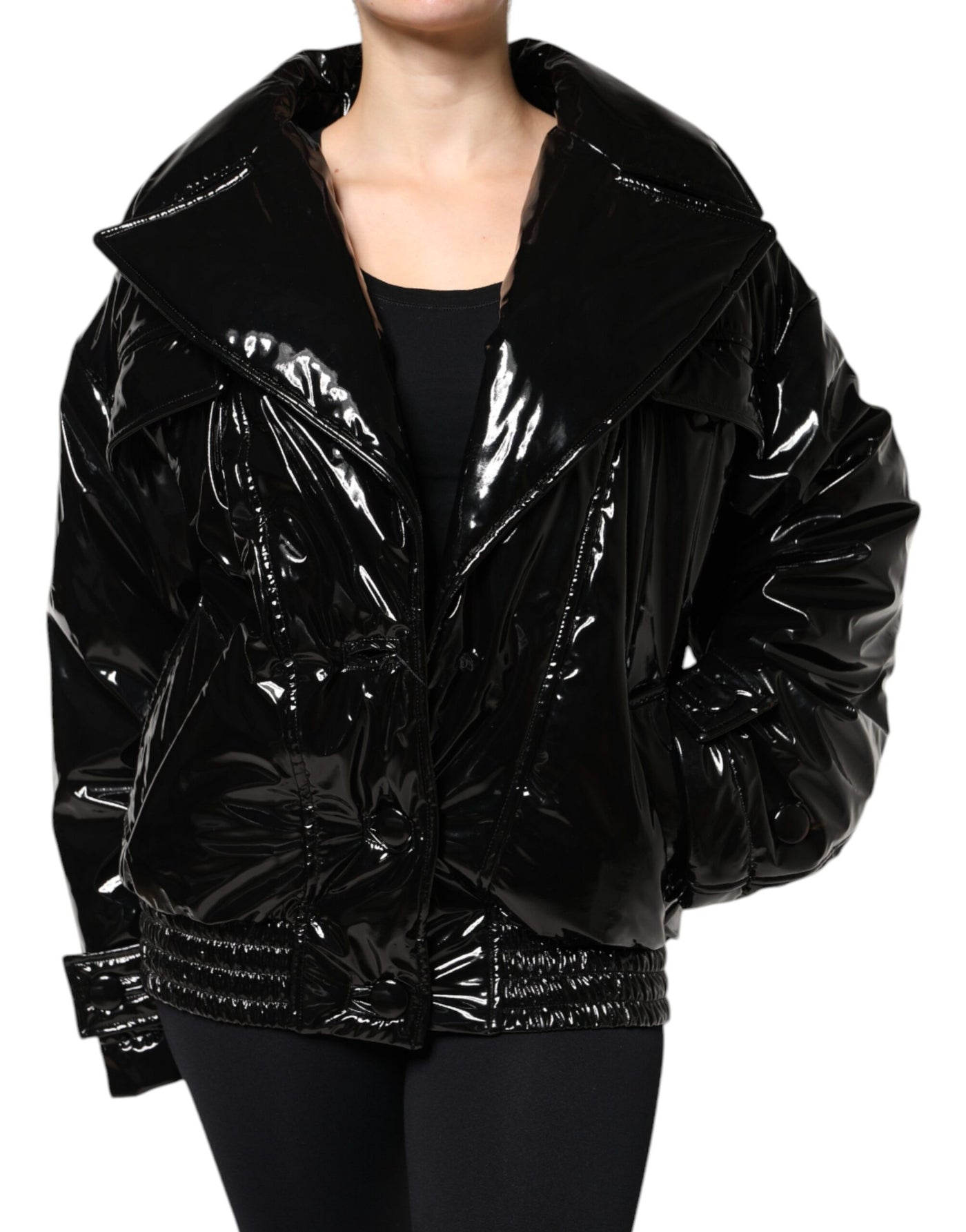 Dolce &amp; Gabbana Zwart Polyester Blousonjack met Knoopjes