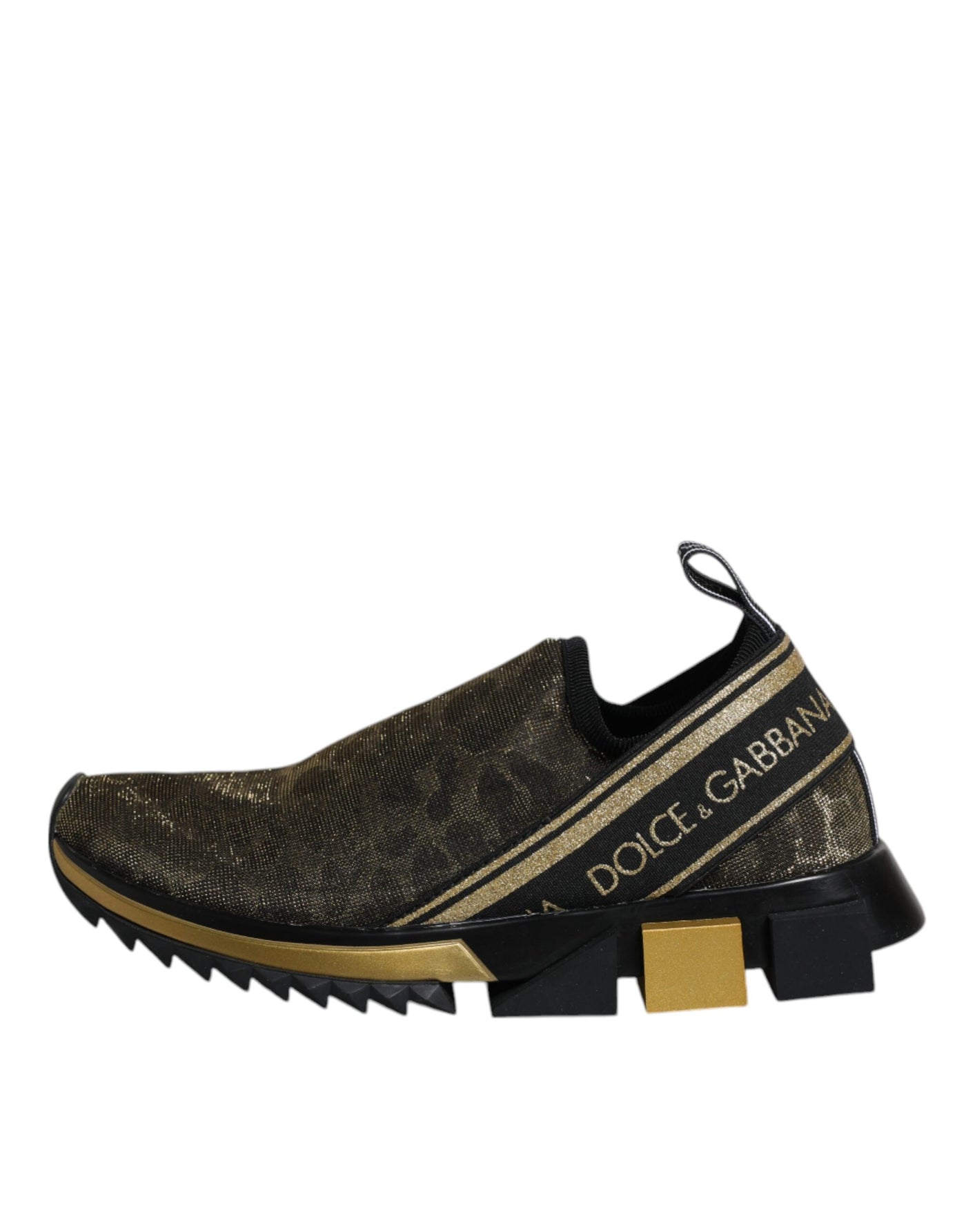 Dolce &amp; Gabbana Gold Glitter Leopard Sorrento Sneakers Schoenen