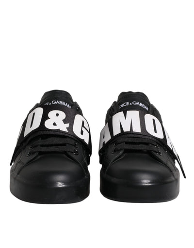 Dolce &amp; Gabbana Zwarte D&amp;G AMORE Lage Sneakers Schoenen