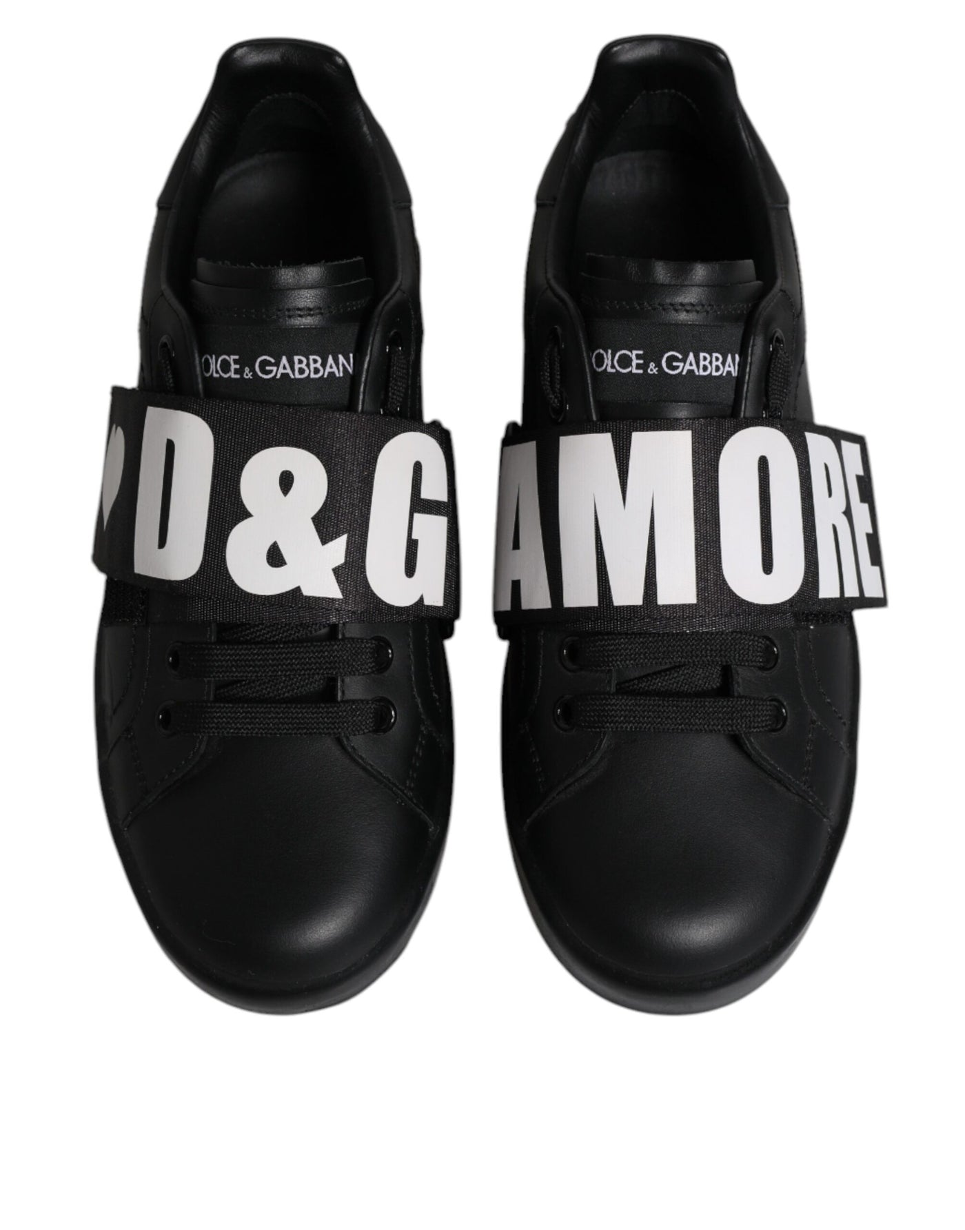 Dolce &amp; Gabbana Zwarte D&amp;G AMORE Lage Sneakers Schoenen