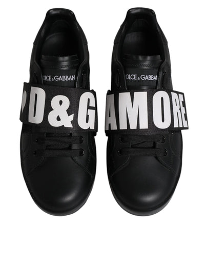Dolce &amp; Gabbana Zwarte D&amp;G AMORE Lage Sneakers Schoenen