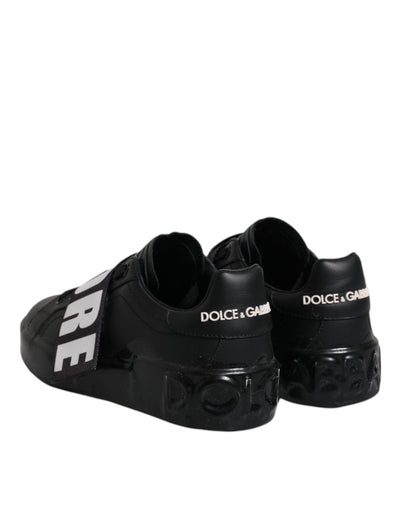Dolce &amp; Gabbana Zwarte D&amp;G AMORE Lage Sneakers Schoenen